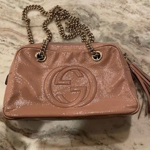 Soft Patent Small Soho Bowler Pale Pink